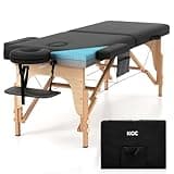 KCC Memory Foam Massage Table Premium Portable Foldable Massage Bed Height Adjustable, 84 Inches Long 28 Inchs Wide Home Salon Spa Bed Tattoo Table with Accessories &Carrying Case, Easy Set Up