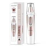 Ear and Nose Hair Trimmer Clipper - 2025 Professional Painless Eyebrow & Facial Hair Trimmer for Men Women, Battery-Operated Trimmer with IPX7 Waterproof, Dual Edge Blades for Easy Cleansing Pink