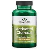 Swanson Activated Charcoal - Natural Supplement Supporting Healthy Absorption - Helps w/Bloating & Maintaining Bowel Regularity - (120 Capsules, 520mg per Serving)