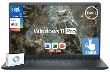 Dell Inspiron 15 Touchscreen Business Laptop, Lifetime Office, AI Copilot, 15.6” FHD IPS, 10-Core Intel i5 (Upto 4.5GHz), 32GB RAM & 1.5TB Storage (1TB SSD+500GB Ext), Wi-Fi 6, HubxcelAccs, Win 11 Pro