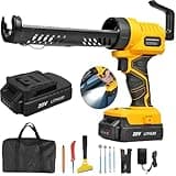 Hancaner Cordless Caulking Gun, 20V Electric Caulk Gun 10oz/300ML, with 2 x 2.0AH Battery & Charger, 5 Adjustable Speed, LED Light, Battery Operated Caulk Gun for Filling/Sealing
