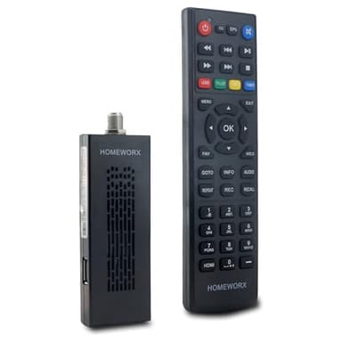 ATSC Digital TV Converter Box Dongle with TV Tuner, TV Recording, USB Multimedia Function, 1080P HDMI Output, Clear QAM by Mediasonic HomeWorx (HW135STB)