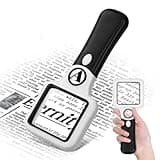 Compact Magnifying Glass with Lights,45X 10X Small Handheld Lighted Magnifier, 3 LED Light Magnifying Glass for Reading Small Prints & Low Vision Seniors Rectangle
