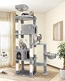 Globlazer F83 Giant Cat Tree, 83 inch Cat Tree for Indoor Cats Large Adult, XXL Cat Tower with 9 Scratching Posts for 20lb+ Heavy Duty Large Adult Cats, Light Grey