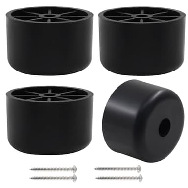 HARSKIYER 1 Inch Plastic Furniture Legs Set of 4, Black Screw in Legs Round Tapered Sofa Legs, Couch Feet Replacement Legs for Furniture, Table, Ottoman