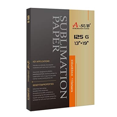 A-SUB Sublimation Paper 13X19 Inch 110 Sheets ONLY Compatible with Sublimation Printer and Sublimation Ink 125g