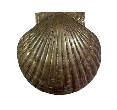 Solid Brass Seashell Door Knocker | Nautical Coastal Front Door Decor | Antique Marine Style Entry Knocker | Sea Shell Brass Hardware for Home, Beach House & Cottage