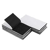 Melsan 2x4 Inch Adhesive Square Hook and Loop Tape - 12 Sets - Sticky Back Fastener for Indoor or Outdoor Use - Instead of Holes and Screws, Black
