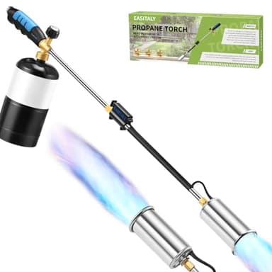 Weed Torch Propane Burner, 32" Blow Torch Flame Thrower, Weed Burner with Self Igniting and Anti-slip Rubber Handle for Weeding, Charcoal Starter, Ice Melting(Fuel Not Included)