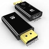 4K DisplayPort to HDMI Adapter 2-Pack,24K Gold Plated Uni-Directional Display Port DP to HDMI Passive Adapter Compatible for HP, HDTV, AMD, NVIDIA,Dell, GPU,Projector, PC,Desktop