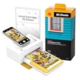 KODAK Dock Plus 4PASS Instant Photo Printer (4x6 inches) + 90 Sheets Bundle (10 Initial Sheets + 80 Sheet Pack)
