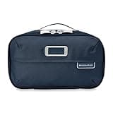 Briggs & Riley Expandable Essentials Kit - Toiletry Travel Bags for Women & Men, Organizer for Vacation, Compact Dopp Kit for Bathroom Accessories, Makeup, & Skincare - Baseline Collection, Navy