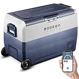BODEGACOOLER 12 Volt Car Refrigerator,64 Quart Portable Fridge Cooler APP Control,-4℉-68℉ 60L Dual Zone Car Freezer Cooler, 12/24V DC and 100-240V AC for Camping,Travel,RV,Boat,Van,Road Trip