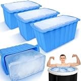 Haldane 4PC Extra Large Ice Cube Molds 25LB Ice Bath Water Chiller Giant Ice Block Molds Silicone Ice Block Maker For Home, Thicker Big Ice Cube Tray Reusable Athletes Cold Plunge Accessories