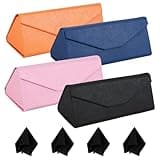 Roran Glasses Case 4 Pack with Cleaning Cloths, Foldable Sunglasses Case For Women Man, Magnetic Folding Glasses Case (Multicolor)