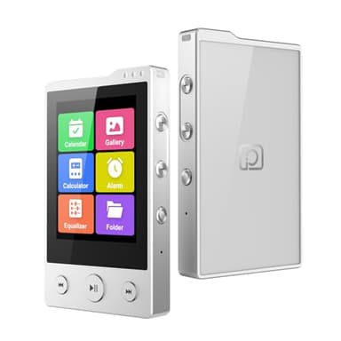 64GB MP3 Player with Sturdy Build & Durable,Aluminum Alloy,Phinistec Portable Mini Bluetooth Music Player with FM Radios,50 Hours Long Battery Life,2.4" Touchscreen,Up to 256GB