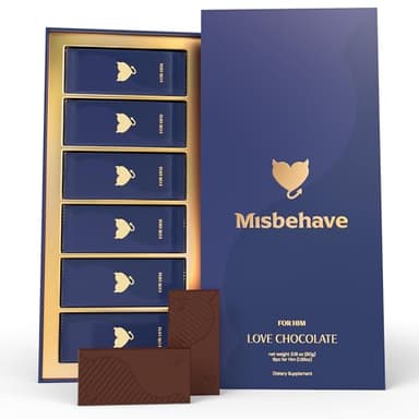 Misbehave Love Chocolate - Premium Dark Chocolate to Inspire Intimacy - Tailored Formula for Women & Men | Vegan, Gluten-Free