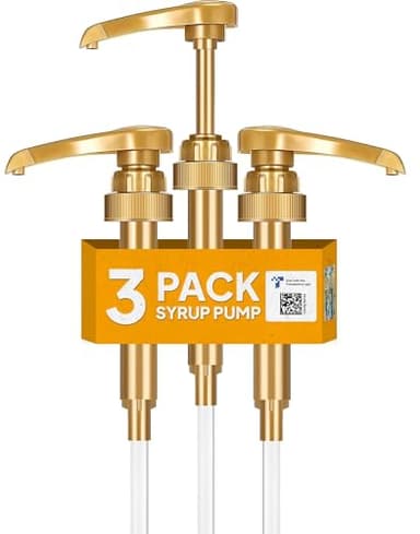 3-Pack Gold Coffee Syrup Pump Fits 750ml Bottle