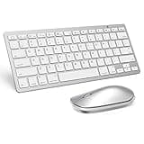 SPARIN Wireless Bluetooth Keyboard and Mouse for iPad (A16) 11th 10th Generation, iPad Air (13/11 inch), iPad Pro 13/12.9/11 inch, iPad 9th 8th Gen, iPad Mini 7th -8.3 inch, Above iOS13- Silver White