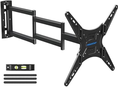 MOUNTUP Outdoor Long Arm TV Wall Mount for 26-65" TVs, Waterproof & Rustproof Outside Full Motion Bracket with Stainless Steel Screws, 37.4'' Long Extension Corner TV Mount Hold 77 lbs, VESA 400x400mm