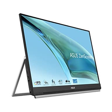 ASUS ZenScreen 24” (23.8” viewable) 1080P Portable USB-C Monitor (MB249C) - FHD, IPS, Eye Care, Speakers, Multi-Stand Design, Kickstand, C-clamp Arm, Partition Hook, Carrying Handle, WFH Monitor