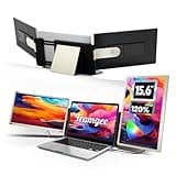 Teamgee 15.6” Laptop Screen Extender [120% sRGB FHD 1080P IPS][ 235°Rotation & Kickstand] Triple Portable Monitor with HDMI-USB Conversion Line Plug-Play Fits Laptops（Mac/Windows/Android）