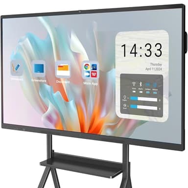 YCKJNB 85″ Smart Board, 4K UHD Touchscreen Display Electronic White Board Built in Ultra High Definition Camera Open App Ecosystem, Interactive Whiteboard for for Business Office Classroom Home