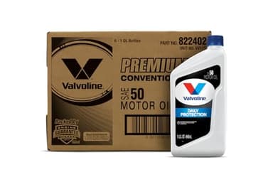 Valvoline Daily Protection SAE 50 Conventional Motor Oil 1 QT, Case of 6 (Packaging May Vary)