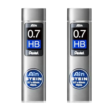 Pentel Ain Stein Mechanical Pencil Lead, 0.7mm HB, 40 Leads (C277-HB)- 2 PACK