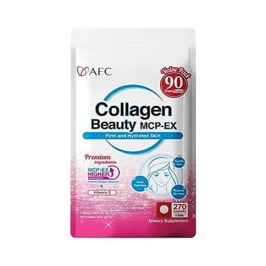 AFC Japan Collagen Beauty MCP-EX with Marine Collagen Peptide, 1.5X Better Absorption Than Other Collagen, for Anti-Aging, Skin, Hair, Nails, Bone and Joints, for Women & Men, 90 Days Supply