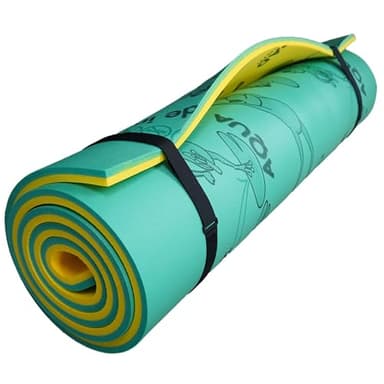 Aqua Lily Pad Original Floating Water Mat Island Float, Foam Raft with FlexCore Technology for Group Fun and Easy Storage, 9 Ft, Green/Yellow