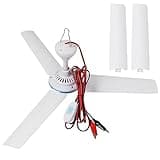 NPKRRSK DC 12V Portable Ceiling Fan 19.7”Mini Hanging Ceiling Fan Camping Tent Fans for Outdoor RV Gazebo, Battery Powered Ceiling Fan Silent Design