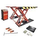 KATOOL KT-X90 Mid Rise Scissor Lift Electric Release 47.2 Inch Auto Lift 110V/1PH with 8000Lbs Lifting Capacity