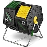 Miracle-Gro Dual Chamber Compost Tumbler – Easy-Turn, Heavy-Duty Outdoor Bin Composter with 2 Sliding Doors (2x18.5 Gal/70L