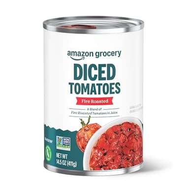 Amazon Grocery, Canned Fire Roasted Diced Tomatoes, 14.5 Oz
