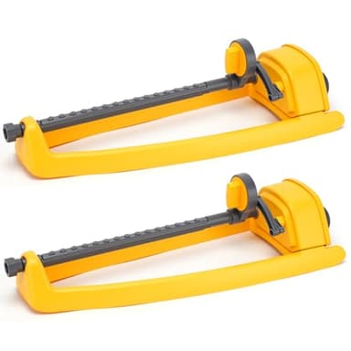 Lawn Sprinkler, 2 Pack Garden Oscillating Sprinkler for Yard Covers up to 2,600 sq.ft, Oscillating Watering, Garden Tool, Built-in Spray Jet Cleaning Needle
