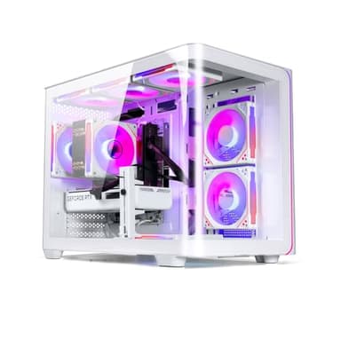 suevery Gaming PC | Core 13th I9 13900HX(24Cores 32Threads Up to 5.4G) RTX 5060 8G GPU | DDR5 32G RAM | Nvme 1TB SSD | Prebuilt Desktop Computer White WiFi