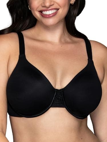 Vanity Fair Women's Beauty Back Smoothing Minimizer Bra, Midnight Black, 38G