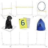 Dog Agility Course Backyard Set: Create 6 Sturdy Obstacle Courses with our Dog Agility Equipment, Including Weave Poles, Ring Jumps and Hurdles for Training with this Obstacle Course for Dogs