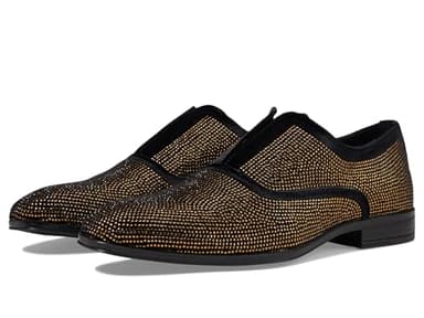 Stacy Adams Men's Starleigh Rhinestone Slip On,Black/Gold,15M