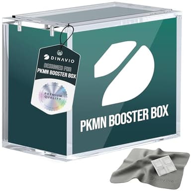 Dinavio Crafthouse PKMN Booster Box Case Acrylic Display Stackable - 8mm + 5mm Ultra Thick Acrylic with N52 Strong Magnets - PKMN Booster Box Case Protector - Compatible with PKMN Booster Boxes