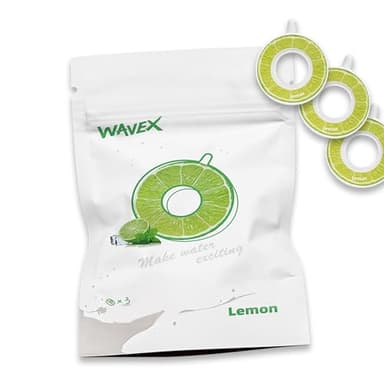 WAVEX 3-Pack Lemon Aroma Scent Pods, Only for WAVEX Scent-Powered Water Bottles – Zero Sugar and Additives, Calorie-Free Hydration – Each Pod Lasts Up to 7L– Reusable Scent Rings