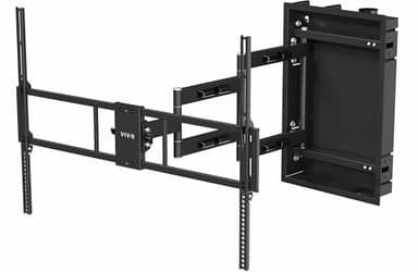 VIVO Recessed 50 to 100 inch LED LCD TV Wall Mount, Articulating Full Motion in-Wall TV Bracket for Flush Installation, Holds up to 110 lbs, Black, MOUNT-REC02