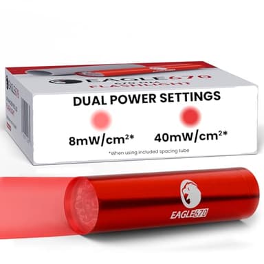 Eagle670 670 nm Deep Red LED Light 8mW/cm2-130mW/cm2 | USA Lab Verified 670nm Flashlight (670 nm LED) w/Silicone Spacing Tube | Easy on The Eyes - no Blue Light v4.0
