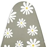 Encasa Ironing Board Covers (22 x 57 inch) Drawstring Tightening with Thick 3 mm Felt Padding, Easy Fit, Scorch Resistant, Printed - Daisy Grey