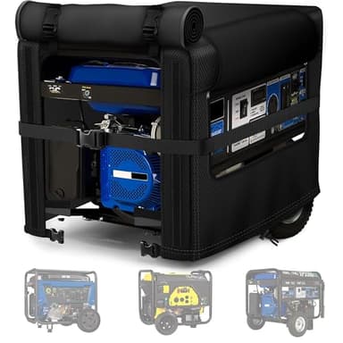 BOANEN Generator Cover, 900D Heavy Duty Waterproof Fabric. 30L×30W×27H Inch Generator Covers While Running, with Windproof Strap Buckles. Fits most 5000-13000 watt Generators, Black.