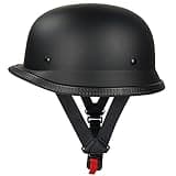 German Half Helmet,Adult Summer Handmade Personality Vintage Casco ,Motorcycle Helmet Scooter Cool Helmet for Men and Women (Black, X-Large)