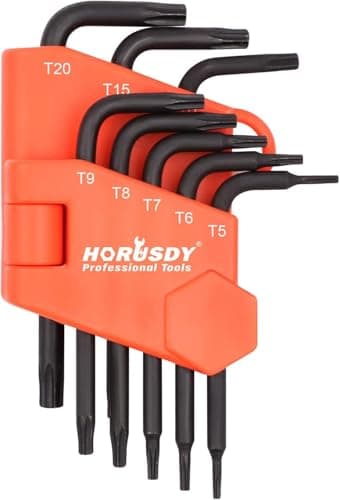SEDY 8-Piece Mini Torx L Key Set, Tamperproof Torx Star Allen Wrench, T5, T6, T7, T8, T9, T10, T15, T20, Cr-V