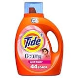 Tide plus Downy, Liquid Laundry Detergent, HE Compatible, April Fresh Scent, 63 fl oz, 44 loads