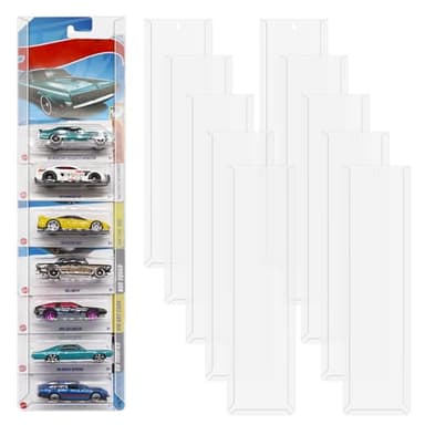 10 Pcs Model Car Display Case Wall Mount Compatible with Hot Wheels Match-Box Packaged Cars Holds up to 100 Cars Model Car Storage Case Display Shelf Rack